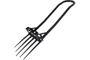 Paiaojia Garden Fork 5 Tine Heavy Duty Pitch Fork for Digging Long Handled Broad Fork ((Rugged one-Piece, Non-Removable))