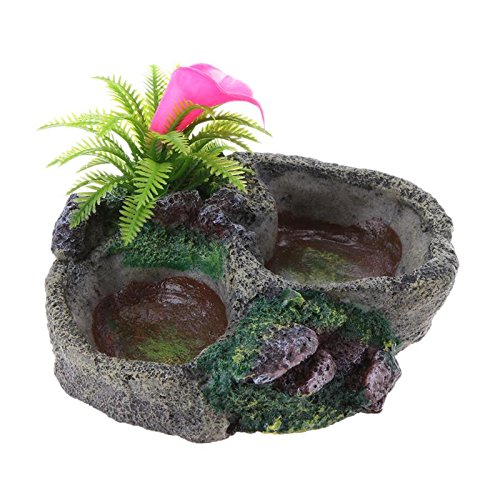 Resin Turtle Tortoise Dish for Reptile Amphibians Food Bowl Feeder Aquarium Aquatic Decoration Small Pets Supplies