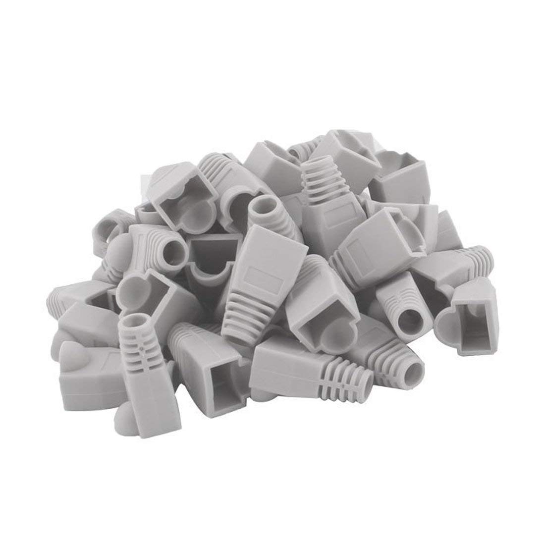 YIOVVOM Soft Plastic Ethernet RJ45 Cable Connector Boots Cover Strain Relief Boots CAT5 CAT5E CAT6 CAT6E 100PCS(Light Grey)