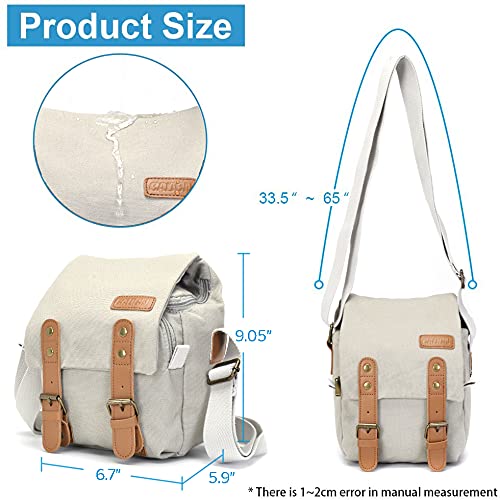 CADeN Compact Camera Bag Case Canvas Leather Trim Compatible for Nikon