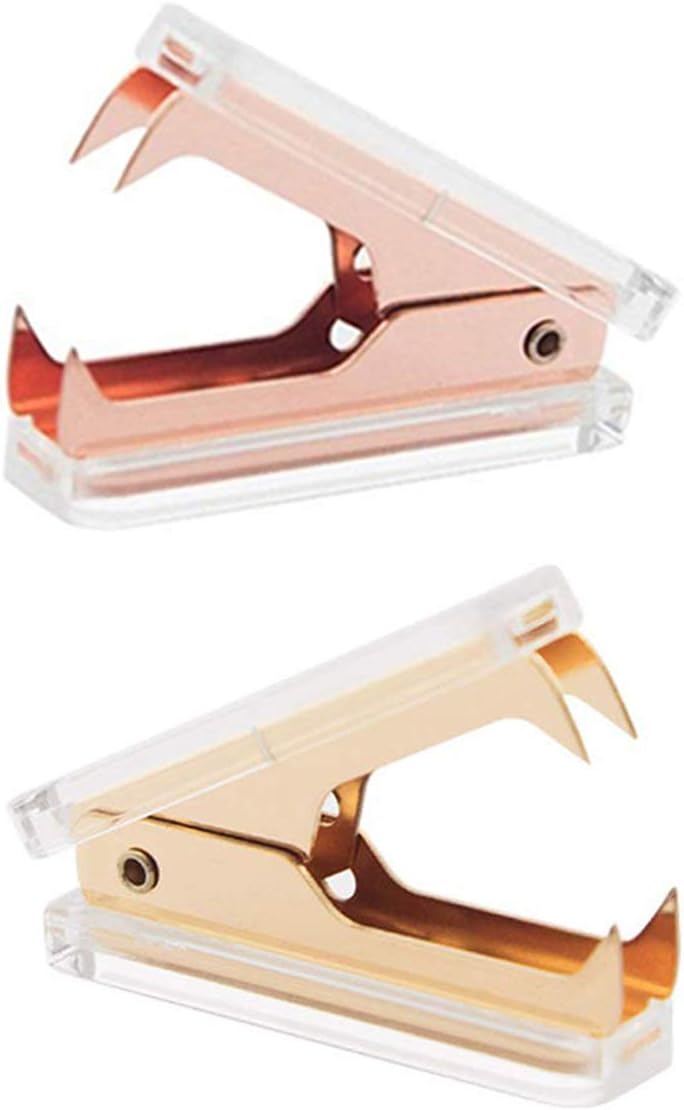 Rose Gold and Gold Staple Remover - 2 Pack Staple Removal Tool Set, Luxury Acrylic Rose Gold and Gold Office Supplies & Desk Accessories : Office Products