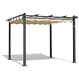 Telo Di Ricambio Per Pergola Retrattile - Poliestere 180 Gr/mq Impermeabile, Dimensioni 3x3 Metri
