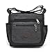 Qflmy Vintage Retro Canvas Messenger Bag Crossbody Shoulder Bag (Black)