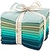 Robert Kaufman FQ-923-12 Fat Quarter Bundle Kona Cotton Midnight Oasis Fabric, 12 Piece , Blue