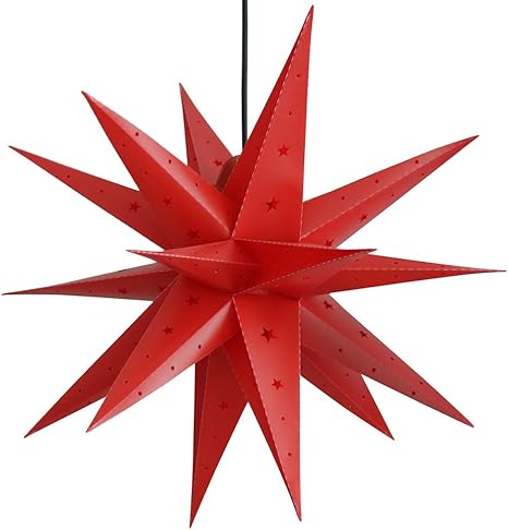 Stella Di Natale Plastica.Etime Stella Di Natale In 3d In Plastica Decorazione Per Esterni Rot Amazon It Illuminazione
