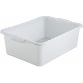 Winco Dish Box, 20.25-Inch by 15.5-Inch by 7-Inch, White | Stackable, Heavy-duty, Easy-grip handles