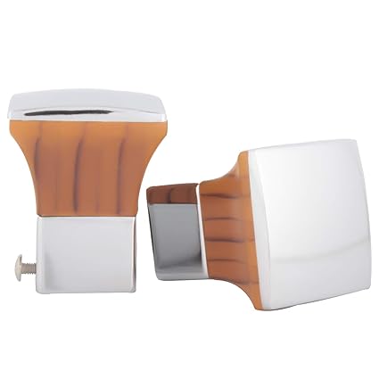 NUMEN White Metal Square Top Curtain Brackets Set (Pack of 2 Pcs.) Without Supports (Tick Wooden)