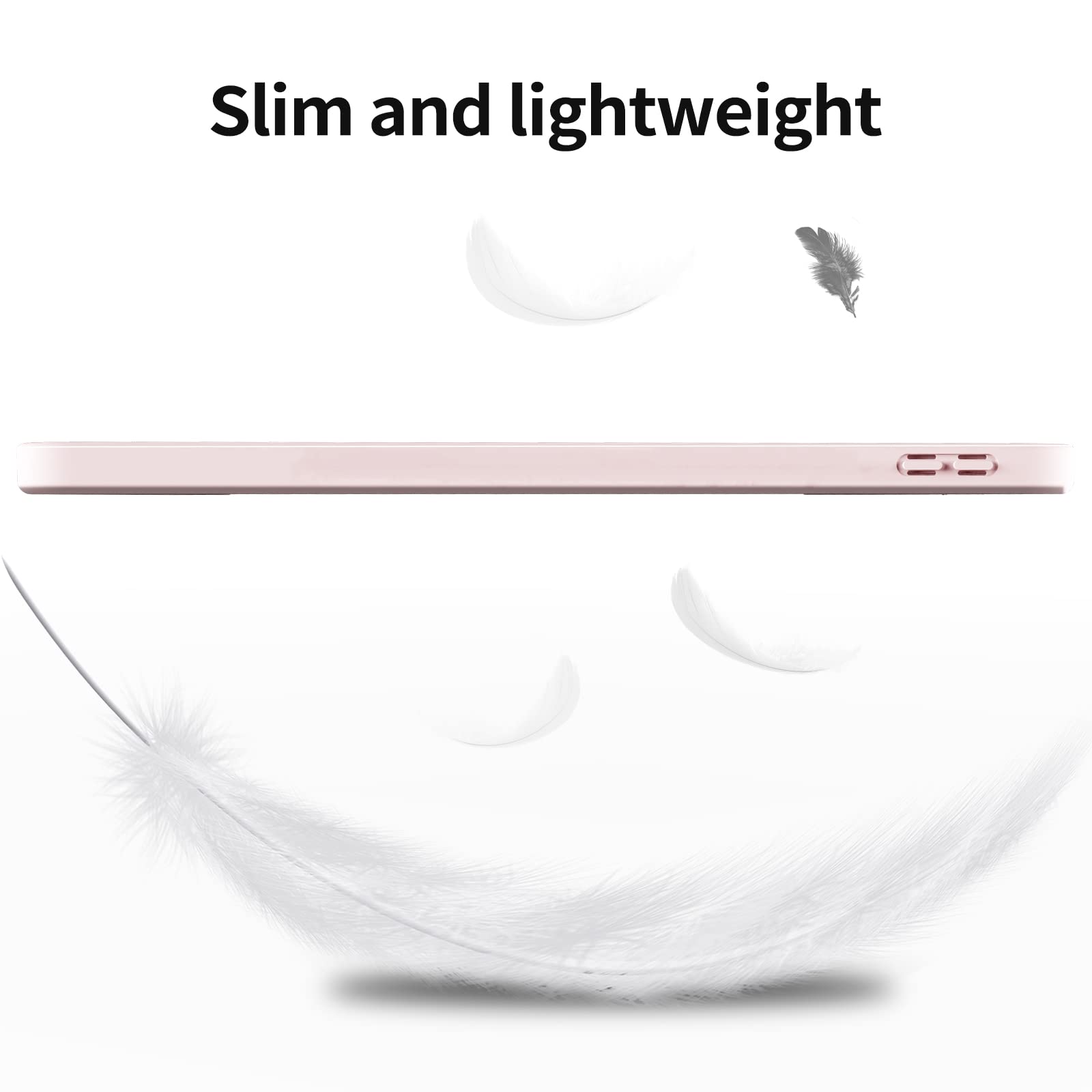 Kenke for iPad 11/10th Gen Case with Pencil Holder 11/10.9 inch 2025 A16/2022, Soft TPU Back Shell Hybrid Slim Trifold Stand Protective Cover Support Touch ID Auto Wake/Sleep (Pink)
