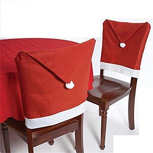 DreamMade Santa Hat Chair Covers (Set of 6) (One Size, Red)
