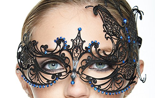 Black Luxury Butterfly Design Masquerade Mask by AA+