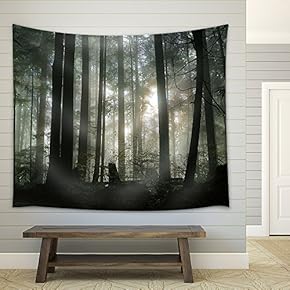Foggy Forest - Fabric Wall Tapestry Home Decor - 51x60 inches