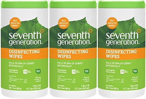 (PACK OF 3) Seventh Generation Disinfecting Wipes Deodorizes and effectively controls odors Botanically 70 Count