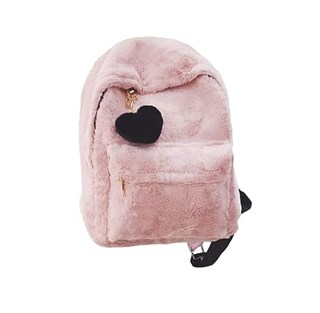 Süßes Mädchen Liebe Plüsch Rucksack Niedlichen Anhänger Rucksack (rosa)