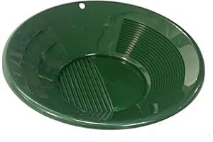 DRAGONXT 10" Gold Pan with Dual Riffles for Gold Panning, Mining & Prospecting (Green Triple Riffle)
