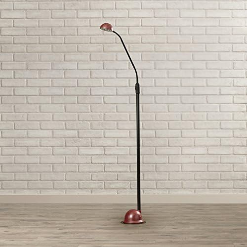 61 Inch Simple Modern Globe Shade Task Reading Floor Lamp with Adjustable LED Lighting For Living Room - Red