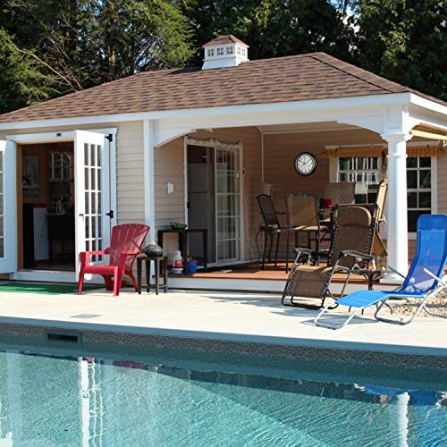 BEW Large Outdoor Clock for Patio, 18 Inch Retro Waterproof Outdoor