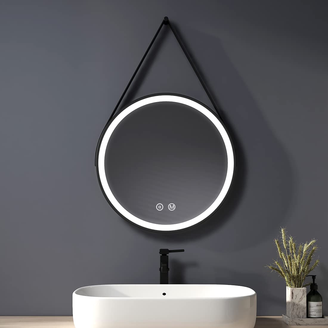 Heilmetz-Espejo-de-bano-led-diametro-50-cm-Espejo-Redondo-con-Cuerda-Espejo-de-bano-Redondo-Espejo-de-Pared-con