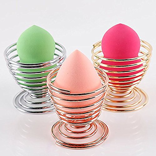 LanMa Beauty Sponge Blender Holder,(2 Pack Silver) Makeup Sponge Drying Stand Storage Egg Powder
