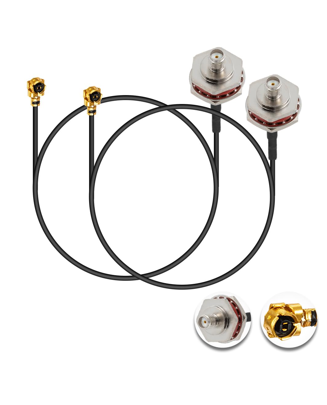 Vecys 2PCS U.F.L1 to SMA Female Waterproof Box M16 Low Loss Coaxial Cabl 10" /25CM U.F.L1 to SMA Female 1.13mm Mini-Coaxial Pigtail Cable for Wireless Routers Mini PCIE Network Cards PCI