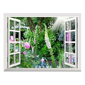 Removable Wall Sticker/Wall Mural - Wild Flowers in Spring | Creative Window View Wall Decor - 24"x32"