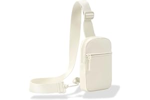 FORZAROCKET Plus Size – Small Sling Bag - Extra Long Strap 70" - Fanny Pack – Crossbody Bag w/Extended Strap - Stylish Chest Bag (Cream White)