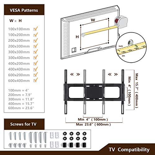 5Rcom Universal Floor TV Stand with Swivel Mount and Height Adjustable for 32"-65" Vizio/Samsung/TCL/LG Flat Panel and Curved Screen TVs, 2 Tier Tempered Glass Shelves for Media Storage, Black
