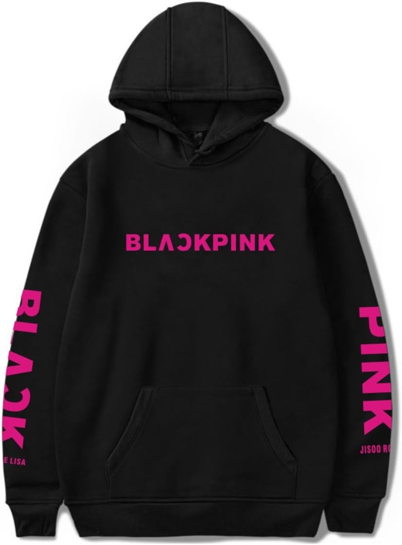 SIMYJOY Unisex Valentines Gifts Kpop BlackPink Hoodie Fans Sweatshirt BlackPink Hip Hop Pullover College Jumper For Girl Women Teen