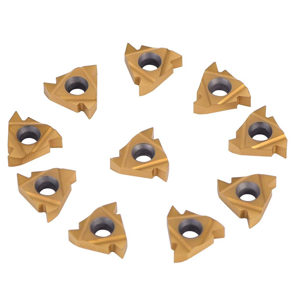 Carbide Inserts, 10Pcs/set CNC Carbide Tips Inserts Blade Cutter Lathe Turning Tool with Box, with Exquisite Workmanship, Heat Resistance, Good Wear Resistance, High Hardness