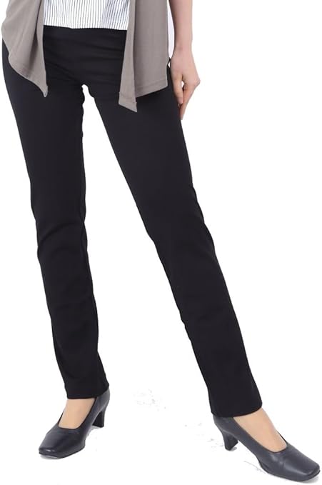 上品素材のレーヨンパンツ レディース ストレート 美脚 スラックス ウエストゴム ストレッチ ブラック 3l 股下74cm ロングパンツ 通販 Amazon