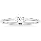 munone 1mm Clover Rings for Women Men, 18k Gold Plated Titanium Cubic Zirconia Minimalist Fashion Dainty Ring