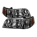 ACANII - For Smoked 1998-2011 Ford Crown Victoria Headlights+Corner Signal Lights Replacement Driver + Passenger Side