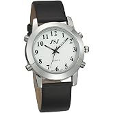 VISIONU Spanish Talking Watch for Blind &amp; Visually Impaired Users | with Alarm and Hourly Chaim, Movement Quartz, Leather Strap