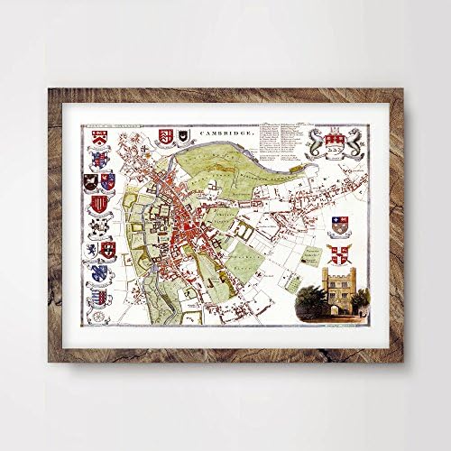 CAMBRIDGE CITY COUNTY VINTAGE MAP ART PRINT POSTER Britain British UK Antique Historical Home Decor Wall Picture A4 A3 A2 (10 Sizes)