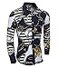 Versaces Men Shirt Fashion Classic Retro Color Slim fit Long Sleeve Shirt, Color 1, L