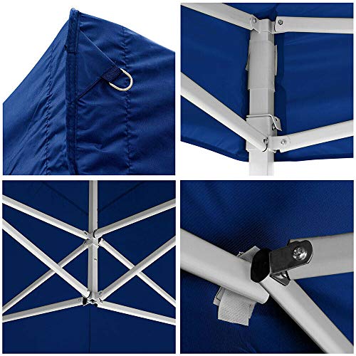 AyaMastro Blue Outdoor 10' x 20' Gazebo Canopy Garden Shelter Party Wedding Tent w/Detachable Sidewall & Carry Bag with Ebook