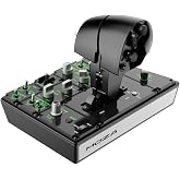 MOZA MTP Throttle Aircraft Flight Simulator Controls for PC, Black | 27 Programmable Switches, adjustable Detents, Vibration Feedback, Hall Effect Joystick