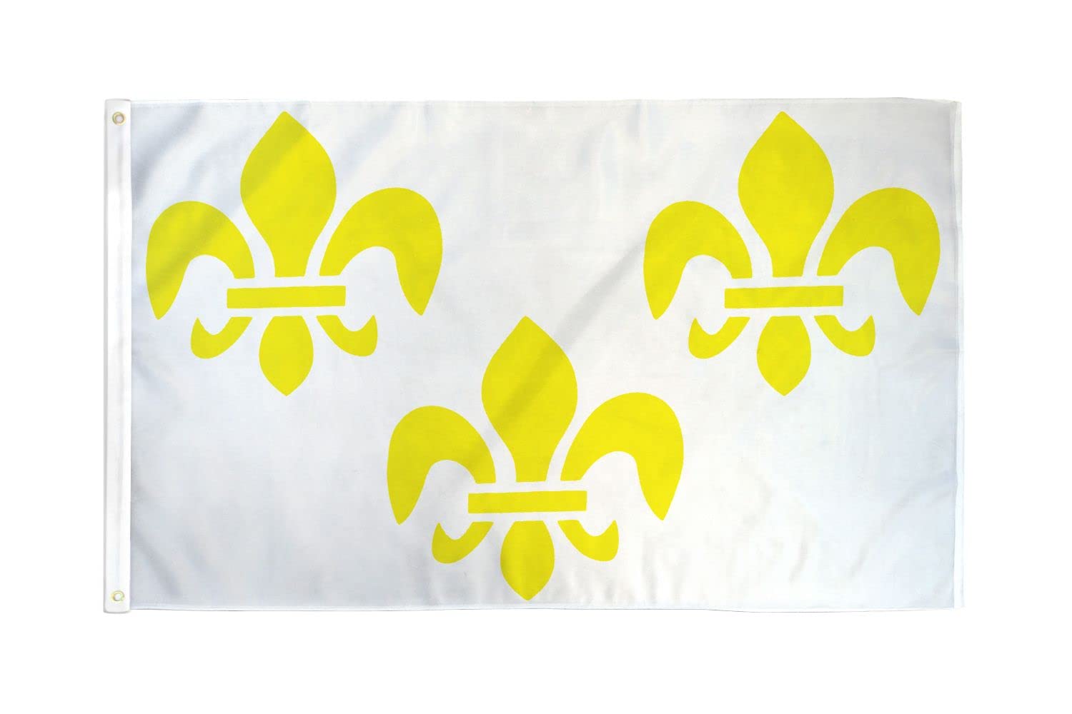 AZ FLAG - 3 Fleur-De-Lis White And Gold Flag - 3x5 Ft - 100D Polyester French Royal - France Banner with Two Metal Grommets - Fade Resistant - Vivid Colors - 3' x 5' Feet - 150x90 Cm