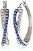 Sterling Silver Sapphire Blue and White Crossover Hoop Earrings Made with Swarovski Crystal (1
