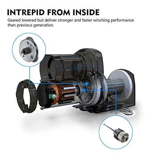 FIERYRED 12V Electric Winch with Synthetic Rope 4500LBS Wireless Towing Winch Kits for ATV UTV Off-Road with Mounting Plate Fairlead Hook - Image 3