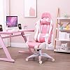 AJS Pink Gaming Chair, High Back Ergonomic Video Game Chair for Women, Adjustable PU Leather Computer Desk Chair, Racing…