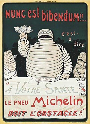 Vintage Automobile Michelin NUNC EST BIBENDUM! 250gsm Gloss Art Card A3 Reproduction Poster