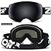 ZIONOR X4 Ski Goggles Magnetic Lens - Snowboard Goggles for Men Women Adult - Snow Goggles Anti-fog UV Protection (VLT 19.25% Black Frame Black Lens)