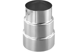 Stainless Steel Chimney Flue Reducer Tubing Connector Designed for Stove Pipe and Venting in Heating Applications (Ø110mm/Ø90