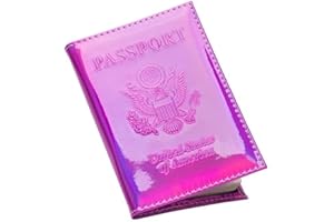 Pretty Little Passports Chrome Passport Cover Vaccine Card Holder Combo, Passport Holder with Vaccine Card Slot (Pink)
