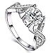 FENDINA Jewelry Womens Luxurious 18K White Gold Plated Cubic Zirconia Infinity Love Solitaire Promise Eternity Ring Engagement Wedding Anniversary Band Her (10)