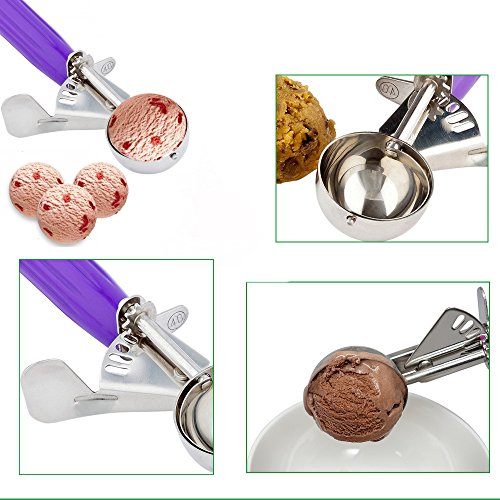 Ice Cream Scoops, Cookie Scoop Set of 3, Cake Trigger Cookie Scoop Set