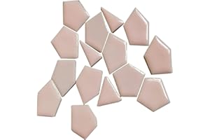 SMAYT YI 200g Bulk Ceramic Tiles Mosaic Pieces Irregular Shape Ceramic Pieces Art Making Supplies for Bathroom and Kitchen Wall Decoration(Pink)