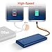 EasyAcc Slim Power Bank 10000mAh, QC Quick Charge 10000 Portable Charger, Ultra Compact External Battery, Lightweight Battery Pack for Android, iPhone and More - Blue