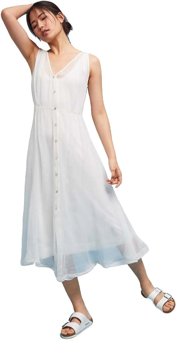 Amazon Co Jp Weheart レディースワンピースファッションシンプルスリムノースリーブワンピース 白xxl 服 ファッション小物