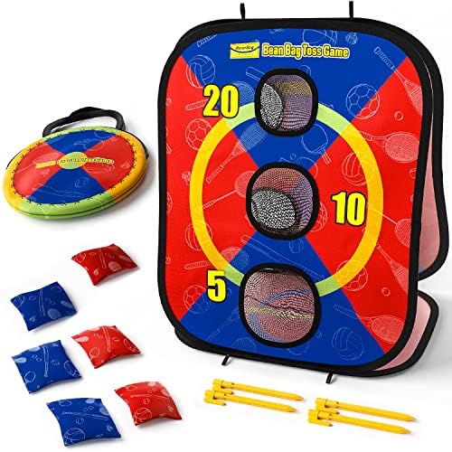 Bean Bag Toss Game for Kids, Foldable Cornhole Board Game for Toddler